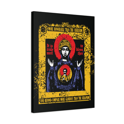 It is Truly Meet To Bless Thee Iconographic | Axion Estin Hymn to the Mother of God Theotokos | Orthodox Christian Canvas Art