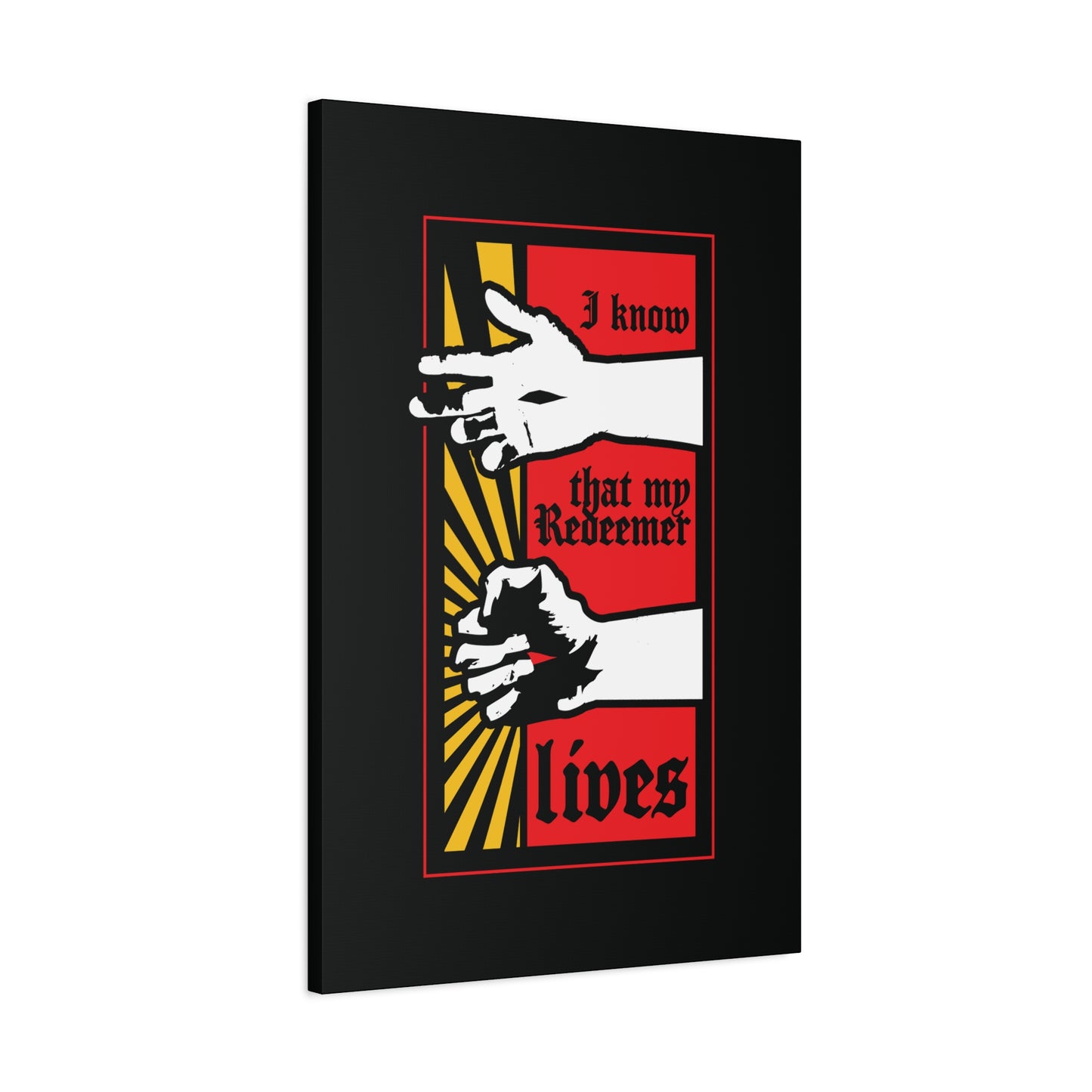 I Know That My Redeemer Lives (Job 19:25) | Comic Book Style Design | Resurrected Jesus Fist with Divine Power | Orthodox Christian Wall Art