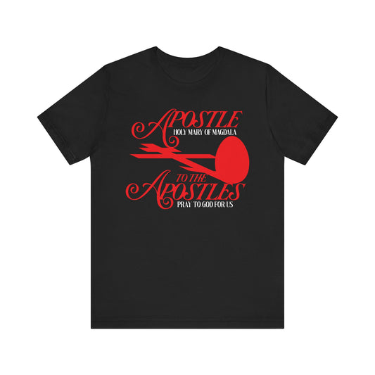 Apostle to the Apostles | St. Mary Magdalene | Red Cross & Red Egg | Orthodox Christian Lightweight Cotton Unisex Tee