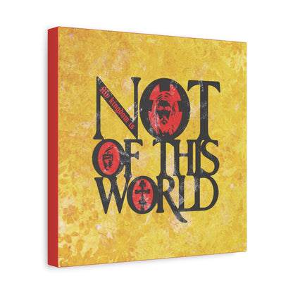 My Kingdom is Not of This World (John 18:36) | Bold Red, Yellow & Black Textured Design with Icon Motifs | Orthodox Christian Canvas Art