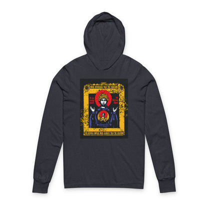 It is Truly Meet To Bless Thee Iconographic | Axion Estin Hymn to the Mother of God Theotokos | Orthodox Long Sleeve Hooded Shirt