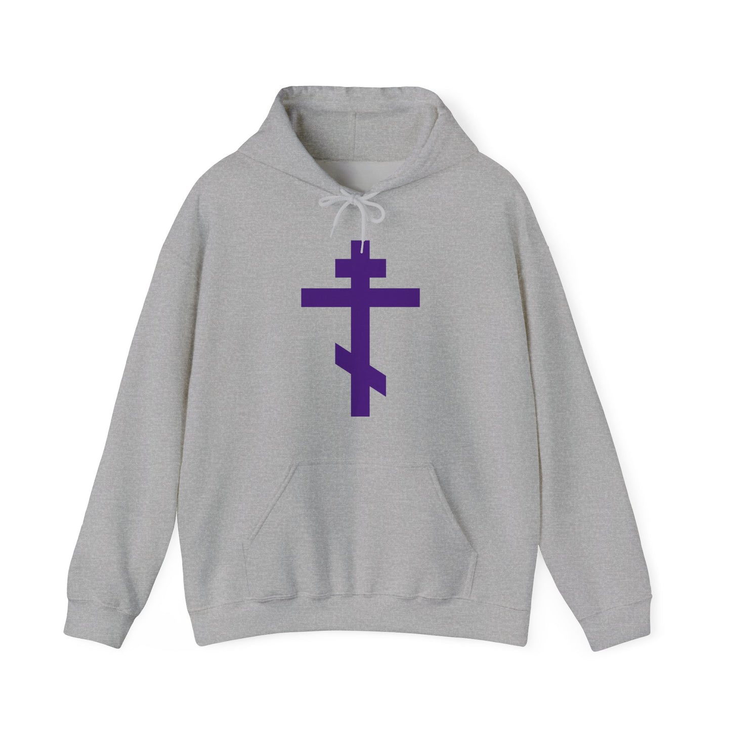 Purple Orthodox Tribar Cross | Preserve Thy People By Thy Cross, O Lord | Christ is King | Christian Streetwear Hoodie