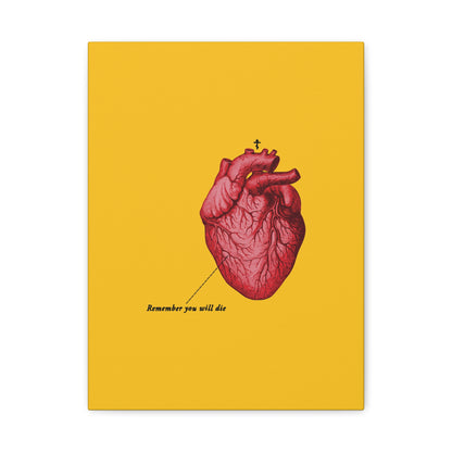 Remember You Will Die Retro Medical Textbook Heart Design | Orthodox Christian Canvas Art
