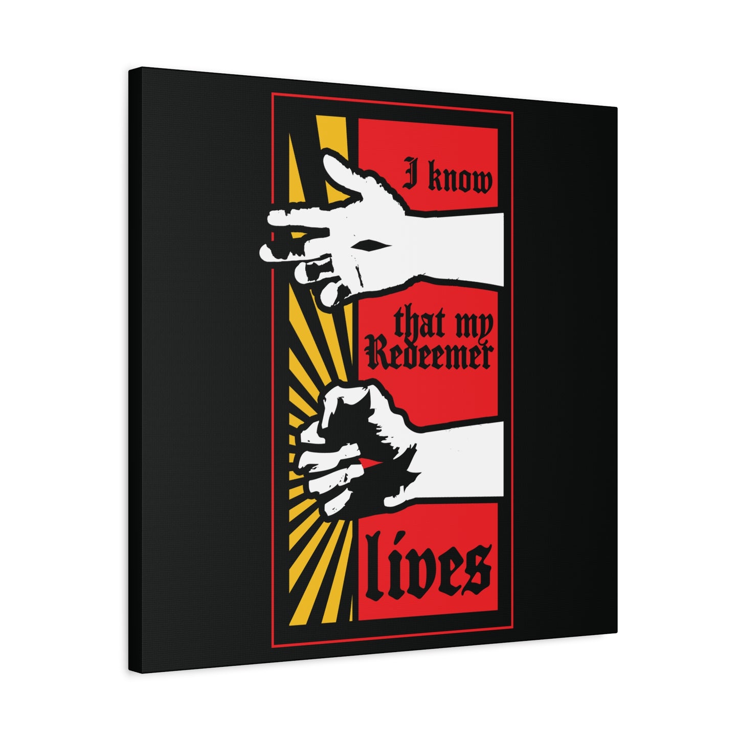 I Know That My Redeemer Lives (Job 19:25) | Comic Book Style Design | Resurrected Jesus Fist with Divine Power | Orthodox Christian Wall Art