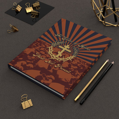 The Gates of Hades Shall Not Prevail | Cross with Wreath & Crown of Thorns | Skulls and Rays | Orthodox Christian Hardcover Journal