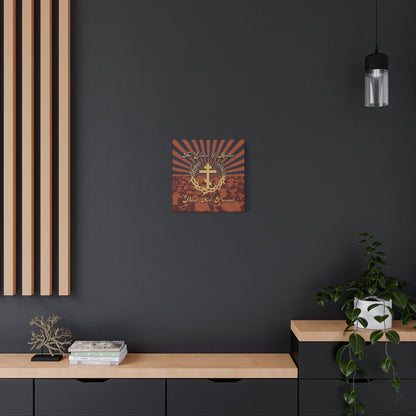 The Gates of Hades Shall Not Prevail | Cross with Wreath & Crown of Thorns | Skulls and Rays | Orthodox Christian Canvas Art