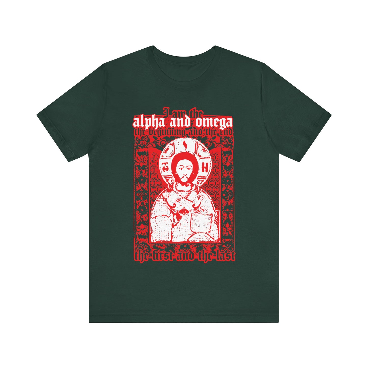 Christ Pantocrator IconoGraphik No. 2 (Alpha and Omega) | Orthodox Christian T-Shirt