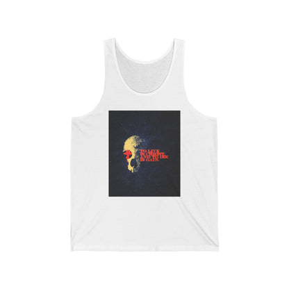 To Live is Christ and to Die is Gain | Phil 1:21 | Retro Texture | Glowing Letters and Cross with Skull | Orthodox Christian Jersey Tank Top