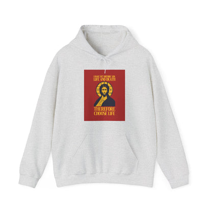 I Have Set Before You Life and Death (Deut. 30:11-20) Red Design No. 1 | Orthodox Christian Hoodie