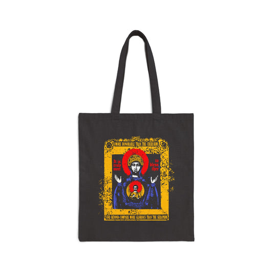 It is Truly Meet To Bless Thee Iconographic | Axion Estin Hymn to the Mother of God Theotokos | Orthodox Christian Tote Bag