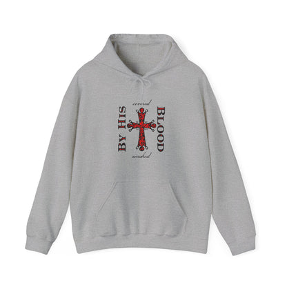 Washed/Covered By His Blood (1 John 1:7) | ICXC NIKA Ornate Red Orthodox Cross | Orthodox Christian Hoodie / Hooded Sweatshirt