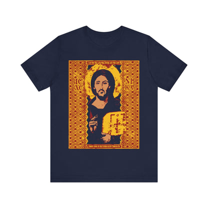 Jesus Christ Sinai Pantocrator IconoGraphic No. 1 | Orthodox Christian T-Shirt