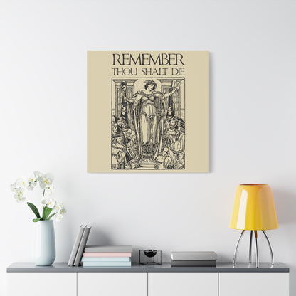Remember You Will Die Shakespearean Design | Memento Mori | Classic Woodcut Illustration Aesthetic | Christian Wall Art