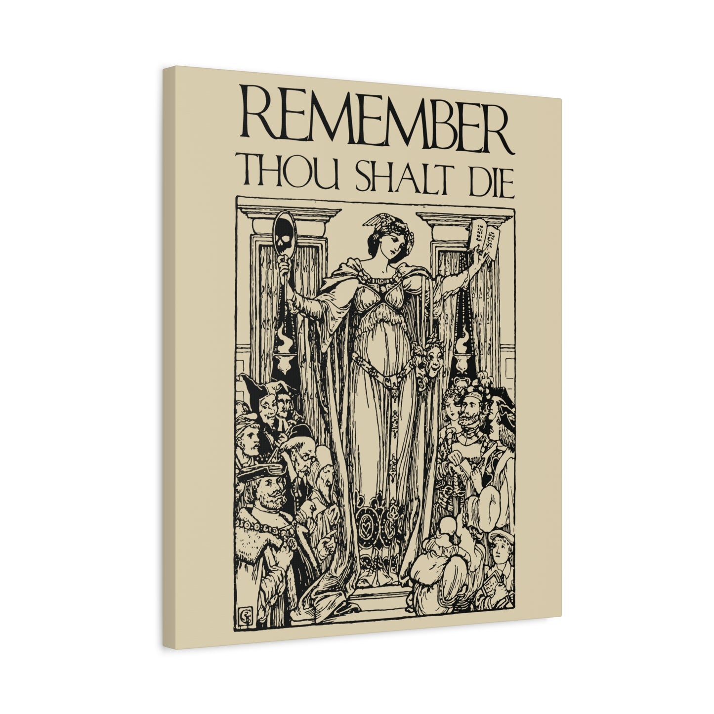 Remember You Will Die Shakespearean Design | Memento Mori | Classic Woodcut Illustration Aesthetic | Christian Wall Art