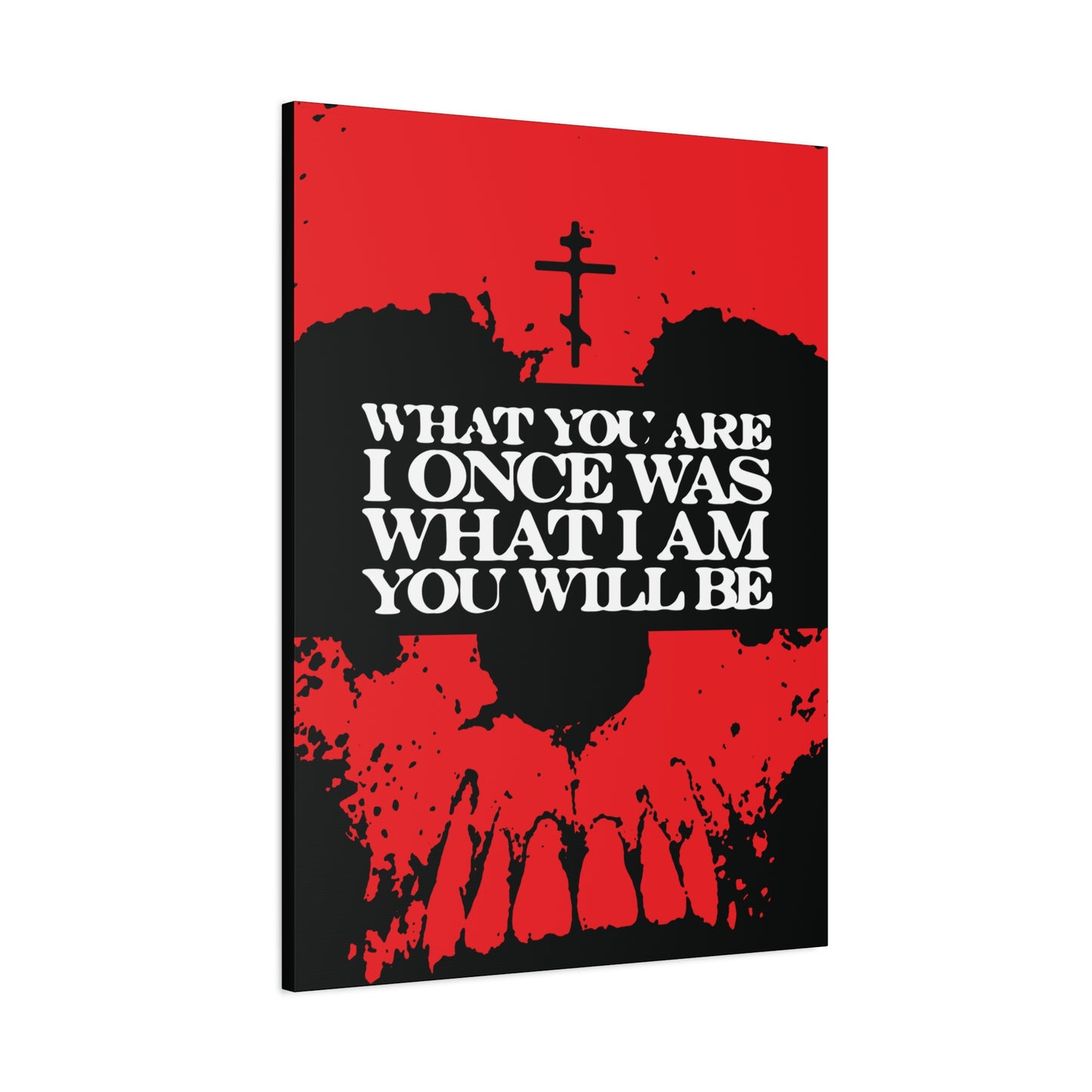 What You Are, I Once Was. What I Am, You Will Be | Memento Mori | Red Skull Remembrance of Death | Orthodox Christian Canvas Art