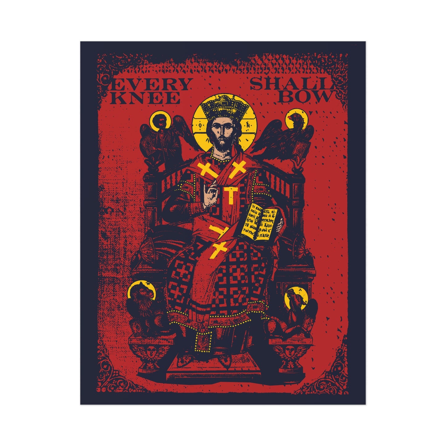 Every Knee Shall Bow (Jesus Christ IkonoGraphic) No. 1 | Orthodox Christian Art Poster