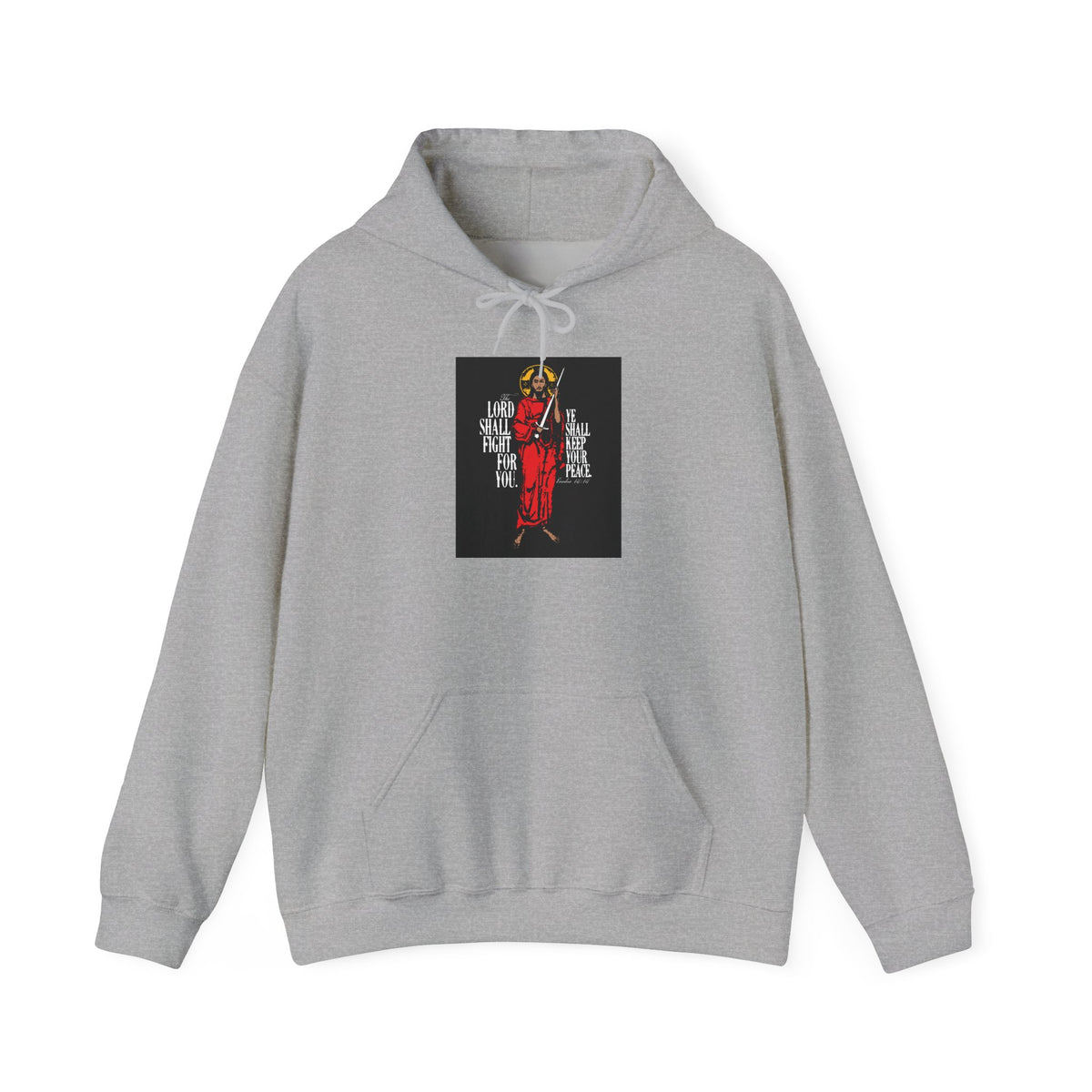 The Lord Shall Fight For You (Exodus 14:14) | Jesus Christ with Sword IconoGraphic | Orthodox Christian Hoodie