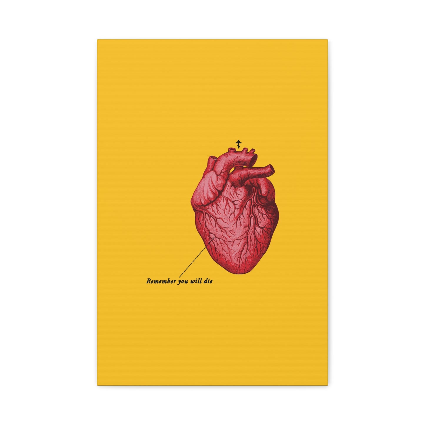 Remember You Will Die Retro Medical Textbook Heart Design | Orthodox Christian Canvas Art