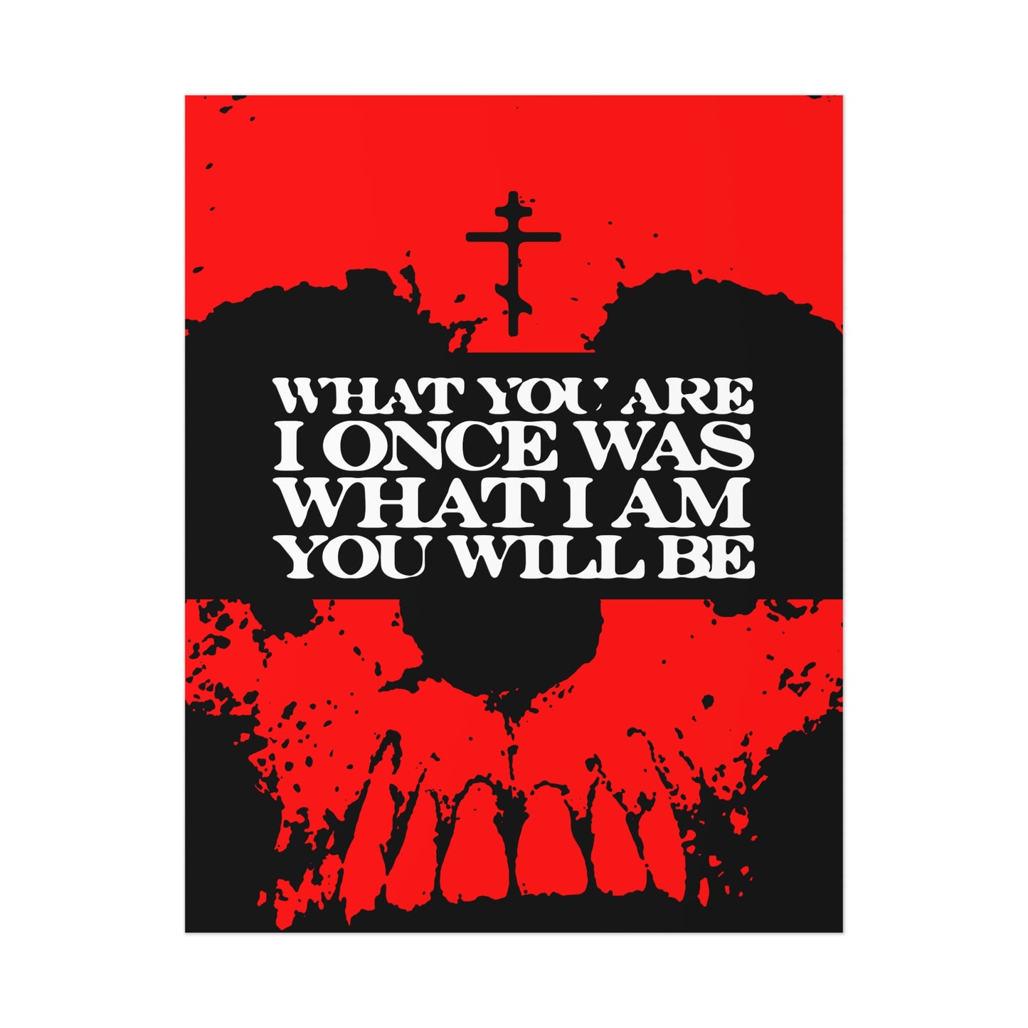 What You Are, I Once Was. What I Am, You Will Be | Memento Mori | Red Skull Remembrance of Death | Orthodox Christian Art Poster
