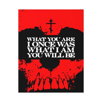 What You Are, I Once Was. What I Am, You Will Be | Memento Mori | Red Skull Remembrance of Death | Orthodox Christian Art Poster