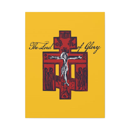 The Lord of Glory | Russian Golgotha Crucifix IconoGraphic (Gold BG) | 1 Corinthians 2:8 | Orthodox Christian Canvas Art