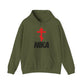 NIKA Red Orthodox Cross Black Text | Orthodox Christian Hoodie / Hooded Sweatshirt