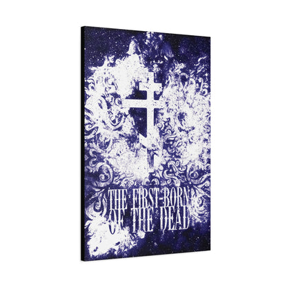 The First-Born of the Dead | Glowing White & Blue Textured Cosmic Orthodox Cross | Resurrection & Apocalypse | Christian Canvas Art