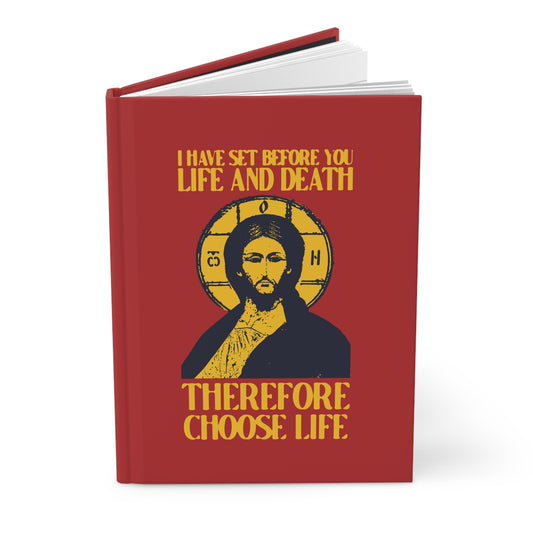 I Have Set Before You Life and Death (Deut. 30:11-20) Red Design No. 1 | Orthodox Christian Accessory | Hardcover Journal