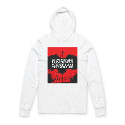 What You Are, I Once Was. What I Am, You Will Be | Memento Mori | Red Skull Remembrance of Death | Orthodox Long Sleeve Hooded Shirt