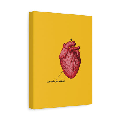 Remember You Will Die Retro Medical Textbook Heart Design | Orthodox Christian Canvas Art