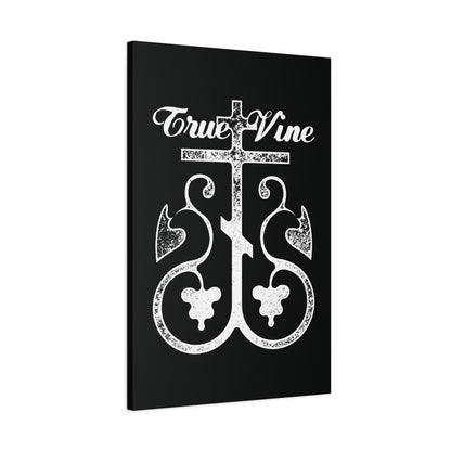 I Am the True Vine (John 15, Ezekiel 15) | Orthodox Cross with Grape Vine | Photocopy Effect | Orthodox Christian Canvas Wall Art