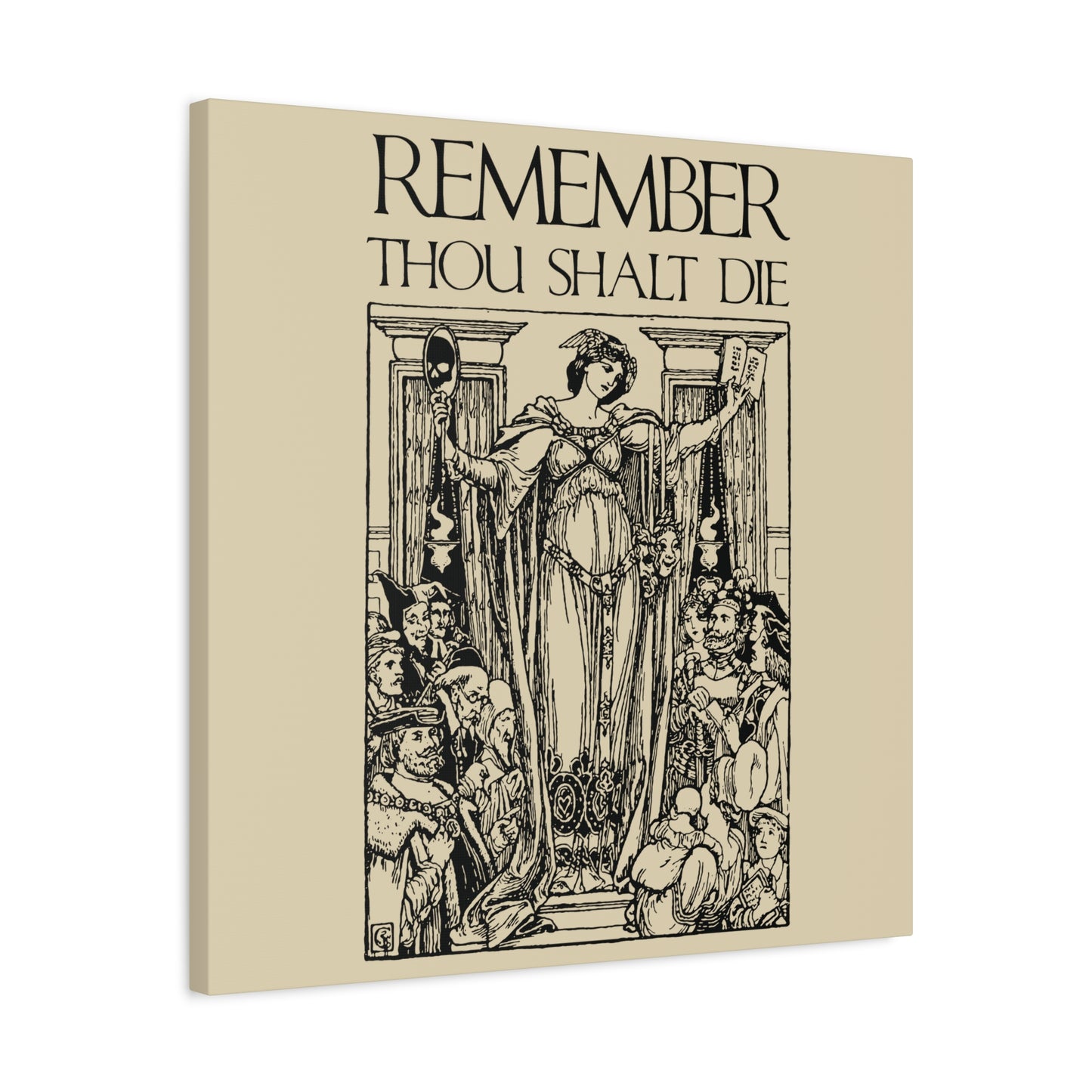 Remember You Will Die Shakespearean Design | Memento Mori | Classic Woodcut Illustration Aesthetic | Christian Wall Art