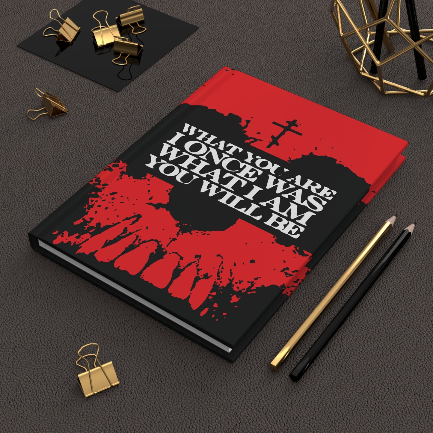 What You Are, I Once Was. What I Am, You Will Be | Memento Mori | Red Skull Remembrance of Death | Orthodox Christian Hardcover Journal