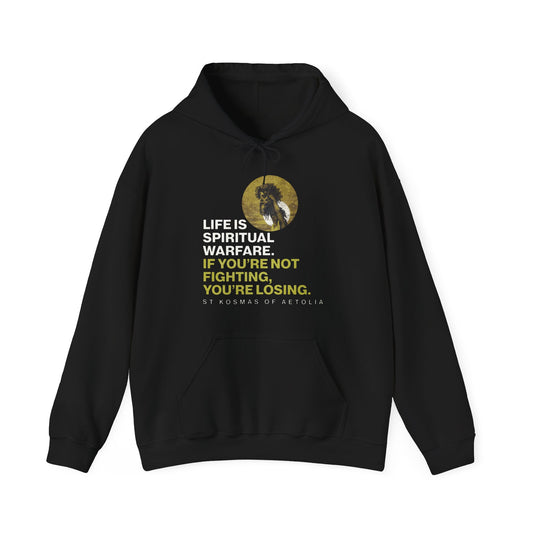 Life is Spiritual Warfare | St Kosmas of Aetolia | Gustave Dore | David & Goliath | Unseen Warfare | Orthodox Christian Hoodie