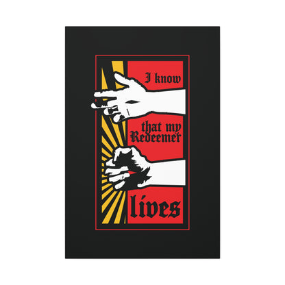 I Know That My Redeemer Lives (Job 19:25) | Comic Book Style Design | Resurrected Jesus Fist with Divine Power | Orthodox Christian Wall Art