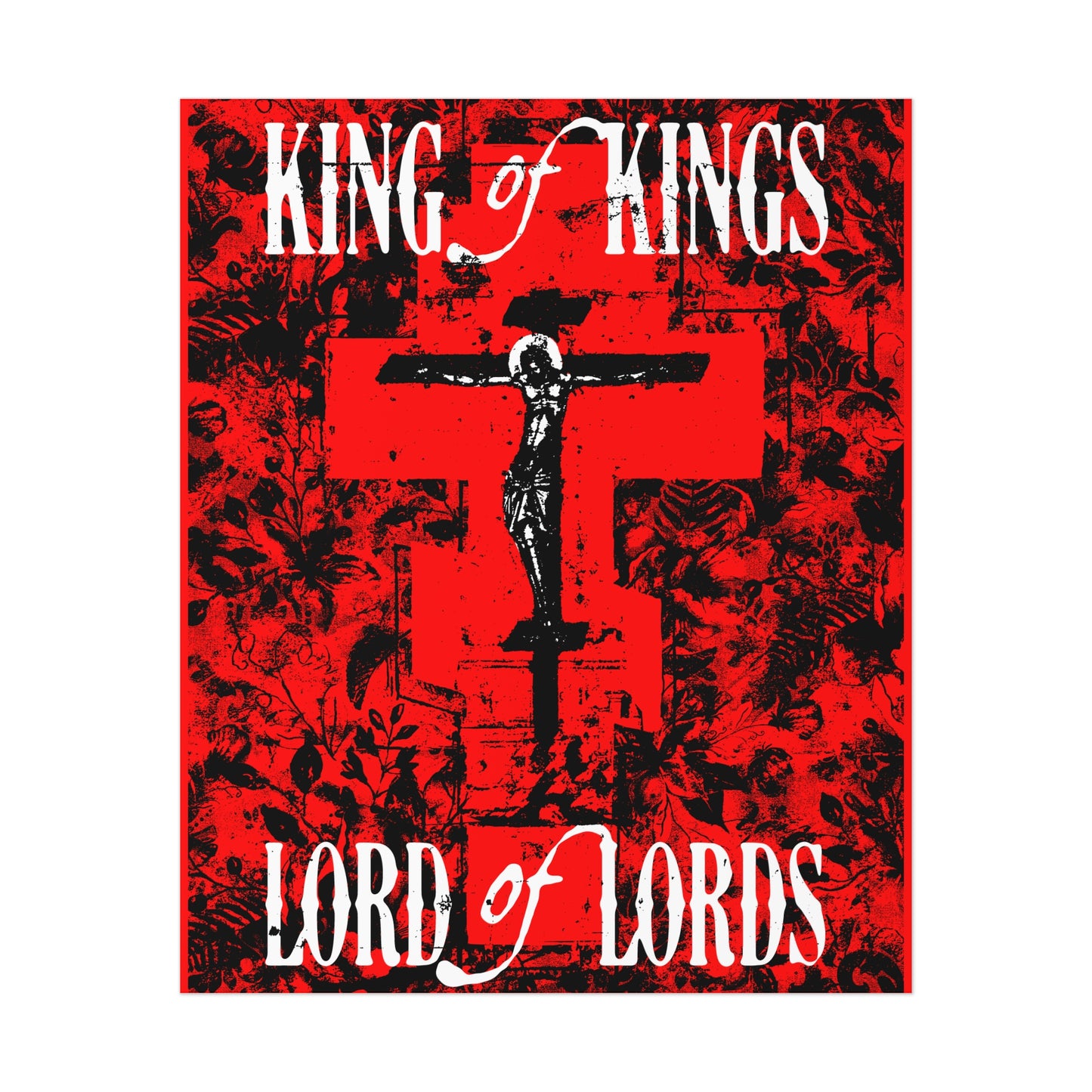 King of Kings, Lord of Lords (Jesus Christ Crucifix IconoGraphic) No. 1 | Orthodox Christian Art Poster