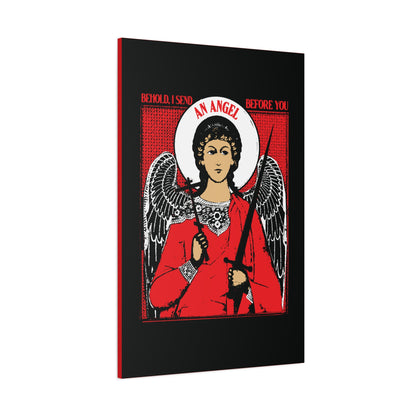 Behold I Send an Angel Before You (Ex 23:20) | Guardian Angel With Cross & Sword IconoGraphic | Orthodox Christian Canvas Art