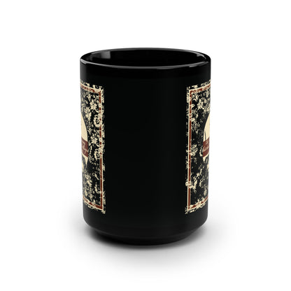 The Last Enemy That Shall Be Destroyed is Death (1 Cor 15:26) | Earthtone Skull and Floral Design | Resurrection | Orthodox Christian 15oz Black Mug