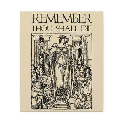 Remember You Will Die Shakespearean Design | Memento Mori | Classic Woodcut Illustration Aesthetic | Christian Wall Art