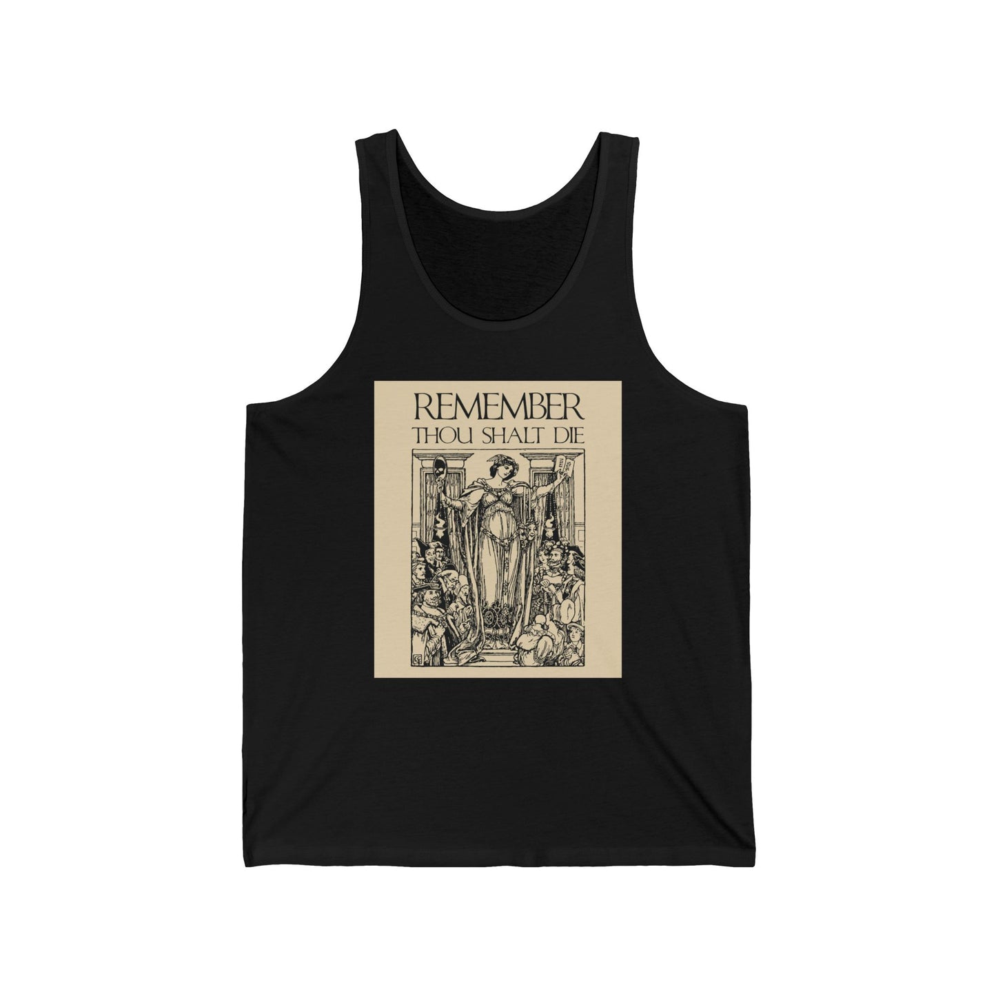 Remember You Will Die Shakespearean Design | Memento Mori | Classic Woodcut Illustration Aesthetic | Orthodox Christian Tank Top