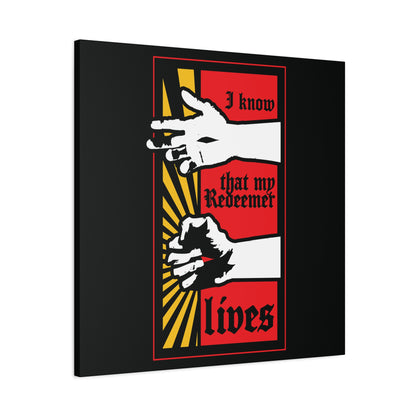 I Know That My Redeemer Lives (Job 19:25) | Comic Book Style Design | Resurrected Jesus Fist with Divine Power | Orthodox Christian Wall Art