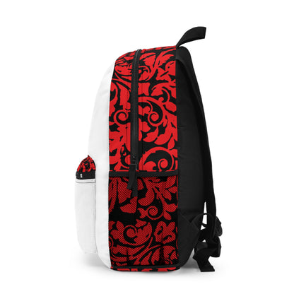 NIKA Red Orthodox Cross Black Text White Background | NIKE Logo Mashup | Minimalist Corporate Sports Logo Aesthetic | Orthodox Christian Backpack