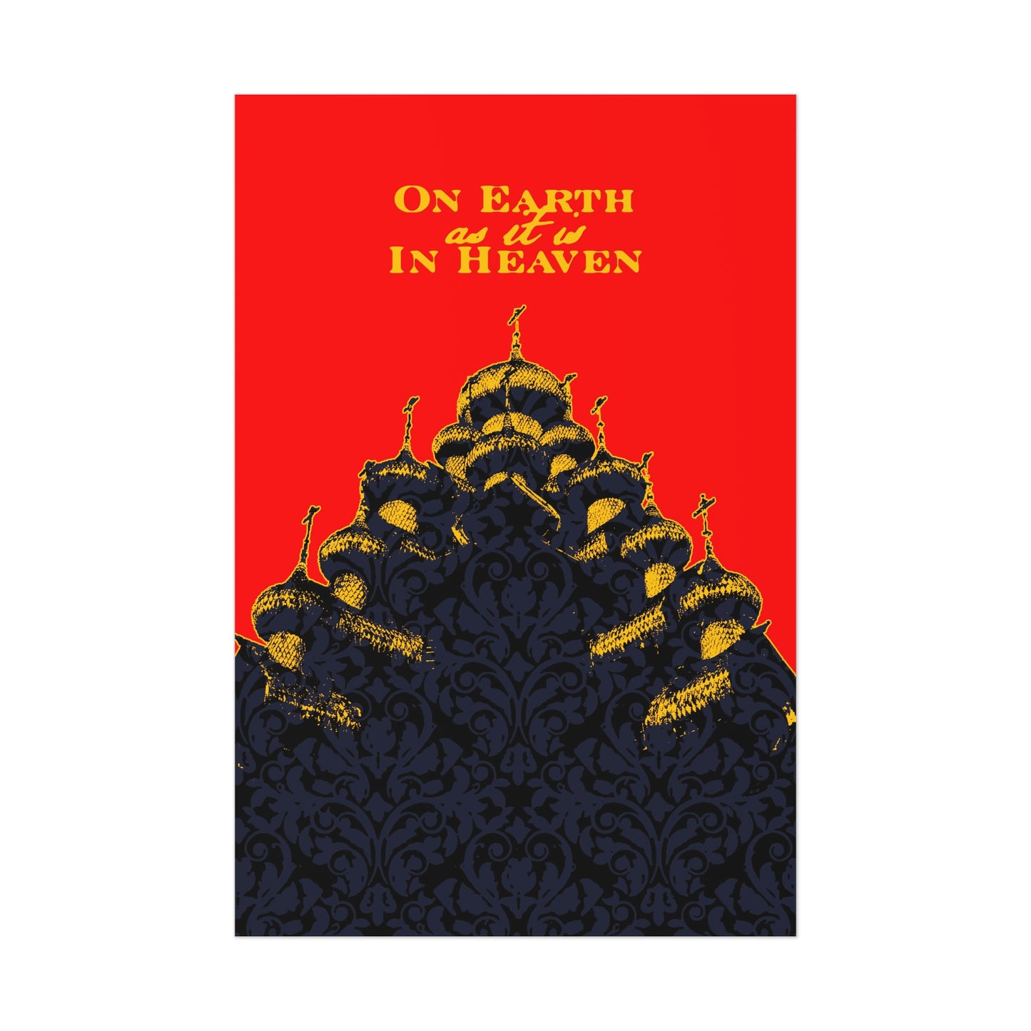 The Church: On Earth As It Is In Heaven | Lord's Prayer | Ancient Russian Wooden Church Design | Orthodox Christian Art Poster