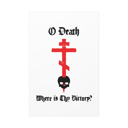 O Death Where is Thy Victory? 1 Cor 15:55 | Cross Stabbing Skull | Spraypaint Aesthetic | Orthodox Christian Canvas Art
