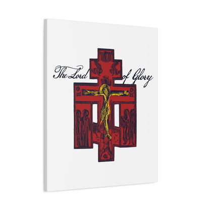 The Lord of Glory | Russian Golgotha Crucifix IconoGraphic (White BG) | 1 Corinthians 2:8 | Orthodox Christian Canvas Art