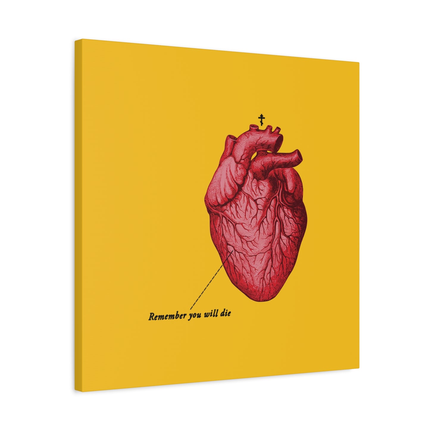 Remember You Will Die Retro Medical Textbook Heart Design | Orthodox Christian Canvas Art