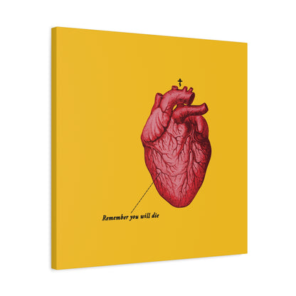 Remember You Will Die Retro Medical Textbook Heart Design | Orthodox Christian Canvas Art