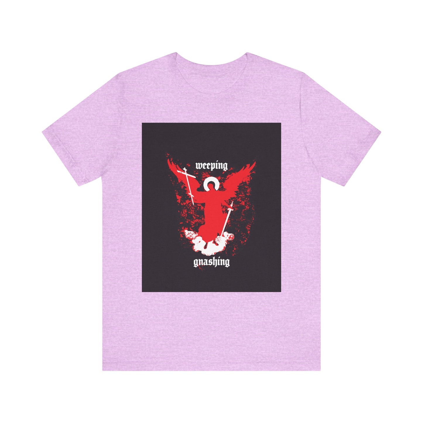 Weeping and Gnashing (Matthew 13:41) | Red Avenging Angel IconoGraphic | Orthodox Christian Lightweight Cotton Unisex Tee