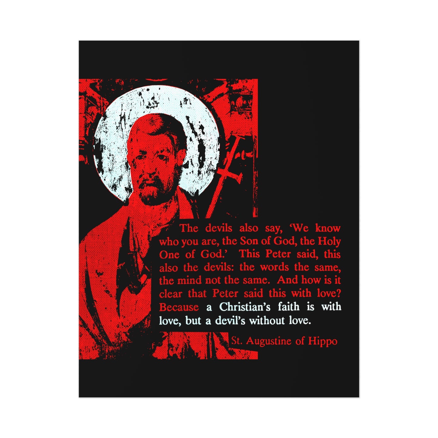 The Devil's Faith is Without Love (St. Peter, St. Augustine) No. 1 |  Orthodox Christian Art Poster