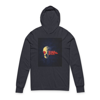 To Live is Christ and to Die is Gain | Phil 1:21 | Retro Texture | Glowing Letters and Cross with Skull | Orthodox Long Sleeve Hooded Shirt